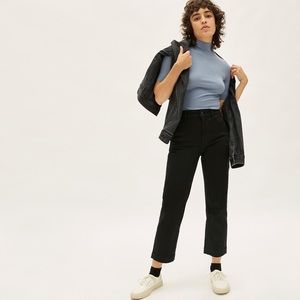 Everlane straight leg crop pant in black